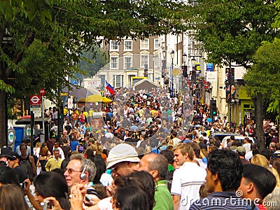 Notting Hill Carnival crowd London England Editorial Stock Photo